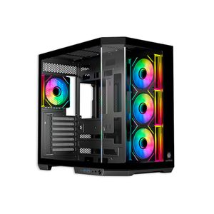 Caja Mid Tower Antryx FX-800 ARGB con 4 ventiladores, color negro y diseño elegante para gamer