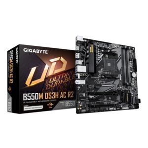 Placa base Gigabyte B550M DS3H AC R2, micro-ATX, chipset AMD B550, Socket AM4, conectividad Wifi