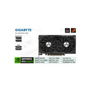 Tarjeta gráfica Gigabyte GeForce RTX 5060 Ti, 8GB GDDR7, PCIe 5.0, DisplayPort y HDMI, rendimiento