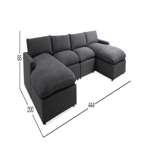 Sofá modular en U Dmuebles Finlandia - Gris oscuro