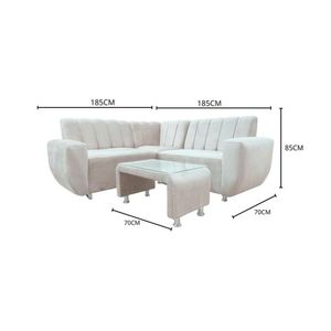 Seccional Lenna - 4 piezas + Cojines - Ivory