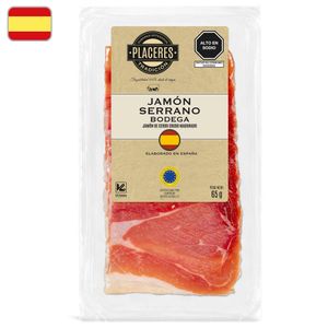 Jamón Serrano Laminado PLACERES Paquete 65g