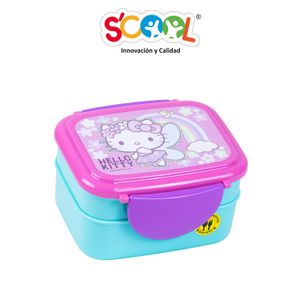 Taper Lonchera Scool Con Cubiertos Hello Kitty
