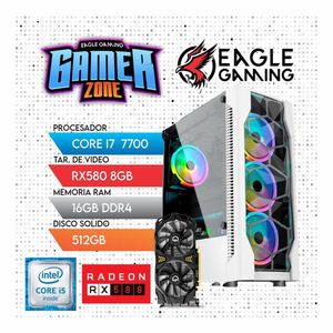 Computadora PC GAMER Core I7 7700 + 16GB RAM + SSD 512GB + RX 580 8GB + CASE RGB