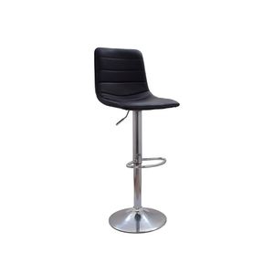 Silla De Bar Patrick Cromado Regulable En Altura Negro Ofideas