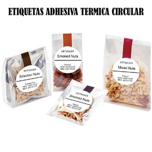 Etiqueta Termica Adhesiva Circular D4cm Pack 4 Rollos