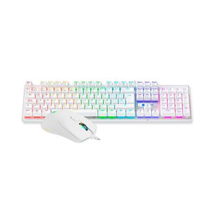 Teclado y mouse gamer Antryx GC-3100 mecánico RGB blanco - switch azul, conexión USB