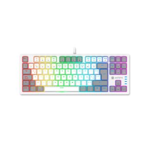 Teclado gaming Antryx MK-860L, retroiluminado RGB, blanco, mecánico, ideal para gamers