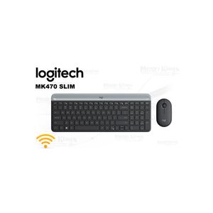 Teclado y mouse inalámbricos Logitech MK470, diseño slim, USB, color negro, alta compatibilidad