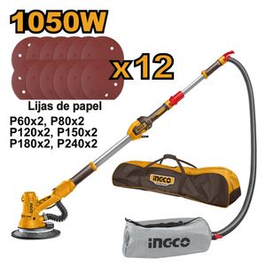 LIJADORA DE PARED Y DRYWALL INGCO 1050W  12 LIJAS DWS105016