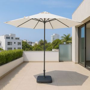 Sombrilla de Terraza Central Hexagonal 262cm Beige Orange