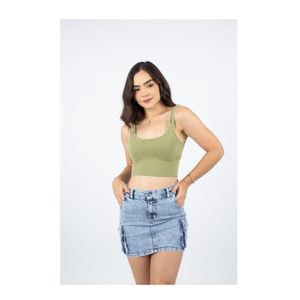 Falda Cargo Jean strech Dama az28