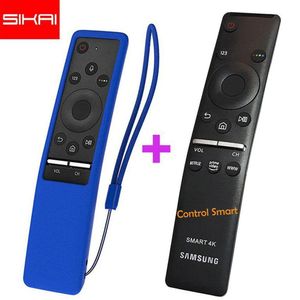 Control remoto para tv samsung smart + funda de silicona - azul