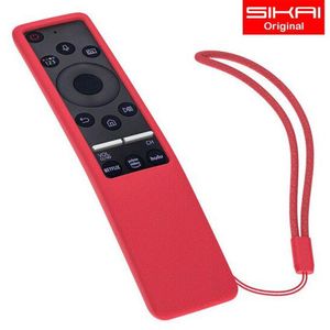 Control remoto para tv samsung smart + funda de silicona - rojo