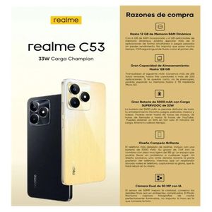 REALME  C53  128GB ROM+ 12GB RAM (6GB+ 6GB Extended) / COLOR: NEGRO