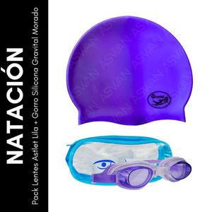 Pack Lentes Astlet Lila + Gorro Silicona Gravital Morado