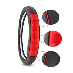 Cubre Volante De Cuero Genuino Rojo