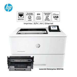 Impresora Monocromática Hp LaserJet Enterprise M507dn LAN Red USB 20
