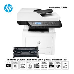 Impresora Multifuncional Hp Laser 432fdn Duplex WIFI Red ADF FAX