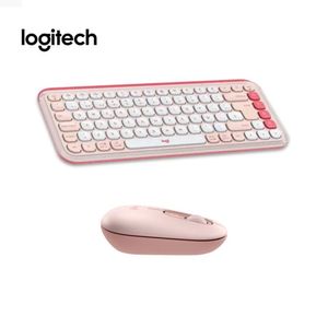 TECLADO LOGITECH + MOUSE POP ICON BLUETOOTHWIRELESS SP  COPILOT ROSE
