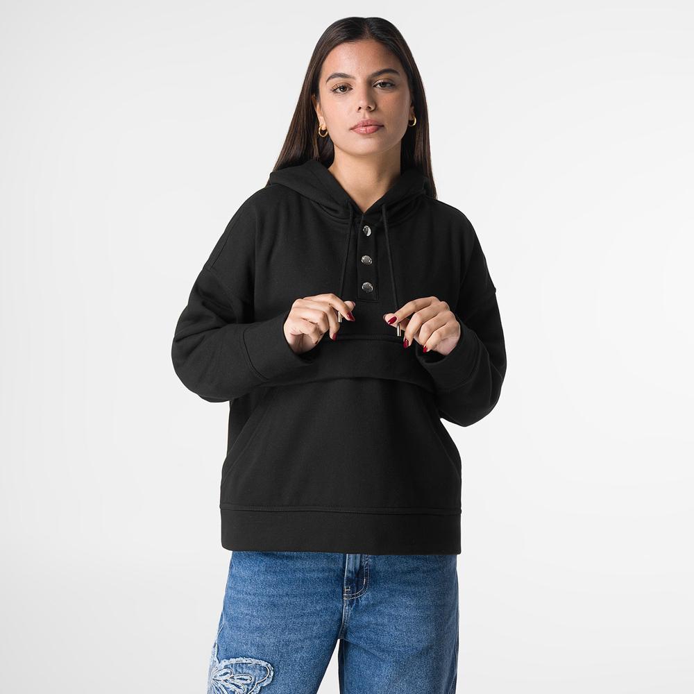 Squeeze Poleras De Franela Mujer Polera Franela Jenobez Negro Milk