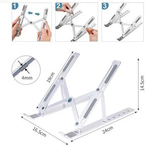 SOPORTE PARA LAPTOP DE ALUMINIO PLEGABLE PREMIUM 7 NIVELES DE INCLINACION