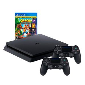 Consola PS4 SLIM 1tb y 2 Mandos + Crash Trilogy  - Reacondicionada