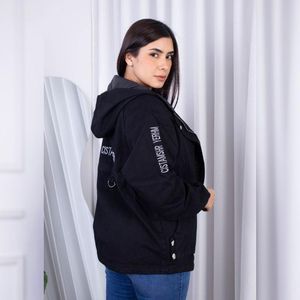 Casaca Jean Negro Mujer Parka.