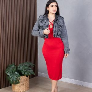 Casaca Jean Mujer Iconic Cargo