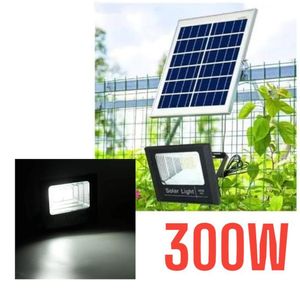REFLECTOR LED 300W + PANEL SOLAR LUZ BLANCA + CONTROL REMOTO