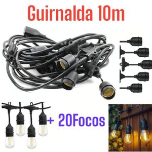Guirnalda 10Focos y 10metros para Focos Vintage Jardín Fiesta Azotea