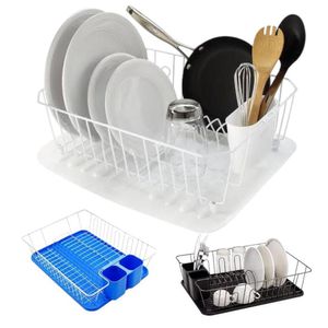 Secaplatos Metalico Con Bandeja Escurridor Platos Color Blanco