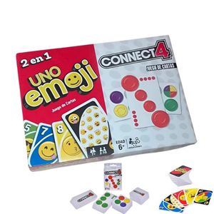 Juego De Cartas 2En1 UNO Emoji + Connect4
