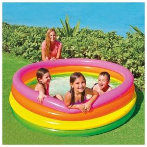 Piscina Redonda Inflable 4 Anillos Coloridos 168 Cm