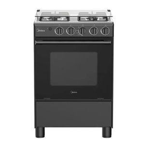 COCINA DE PIE MIDEA MGS24FS2LFABBC-PE  A GAS 4 HORNILLAS NEGRO