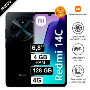 Celular Xiaomi Redmi 14C 4GB 128GB - 50MP Cámara Dual SIM - NEGRO