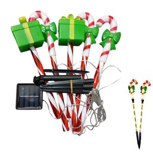 Luces Navidenas Estaca Solar Santas Munecos 5Pcs Nieve
