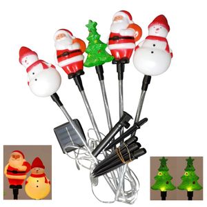 Luces Navidenas Estaca Solar Santas Munecos 5Pcs Regalos