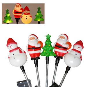 Luces Navidenas Estaca Solar Santas Munecos 5Pcs Regalos