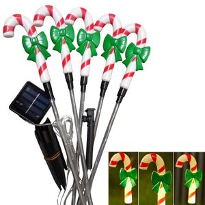 Luces Navidenas Estaca Solar Santas Munecos 5Pcs Bastones