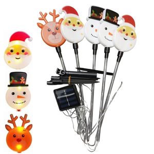 Luces Navidenas Estaca Solar Santas Munecos 5Pcs Reno