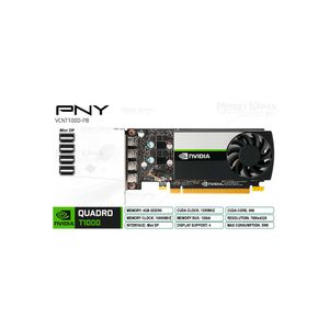 Tarjeta gráfica PNY Quadro T1000 4GB GDDR6, bajo perfil, 128bit, 4 puertos Mini DP