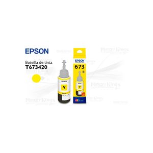 Tinta Epson 673 amarilla de 70ml para impresoras, alta calidad y rendimiento óptimo