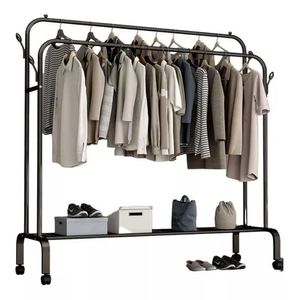 Estante Organizador Ropa Perchero Con Ruedas PB  NEGRO