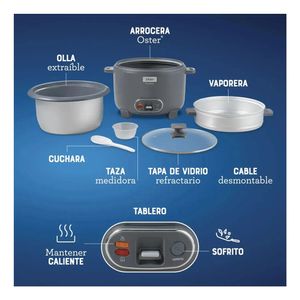 Olla Arrocera DiamondForce Oster CKSTRC15DFSKE 2.6 Lts Gris