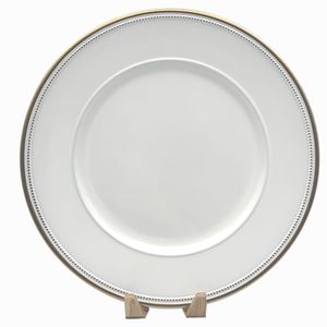 Plato De Sitio Blanco Borde Dorado 33 Cm