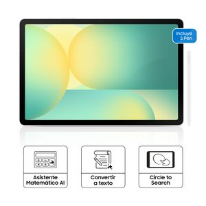 Tablet Samsung Galaxy Tab S10 FE 10.9" 128GB, 8GB RAM, 2304 x 1440 (WUXGA+), cámara principal 13MP, frontal 12MP, Plata
