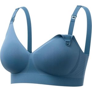 Momcozy brasier de lactancia CoolFit sin costuras | XL - Azul