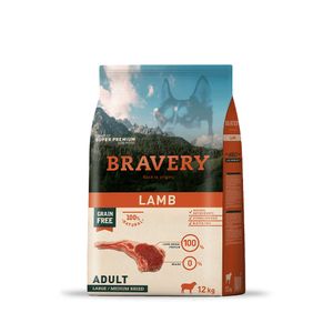Alimento para Perros Raza Grande Adulto Bravery Cordero 12Kg