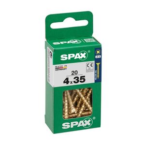 Tornillo Spax Cabeza Plana Bicro 4x35 S - 20 unidades